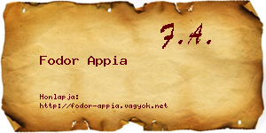 Fodor Appia névjegykártya