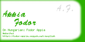appia fodor business card